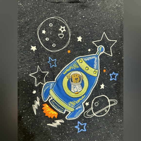 Kids Headquarters | Navy Blue Rocket Ship Baby Boy T Shirt | Size 12 Months - Picture 3 of 5